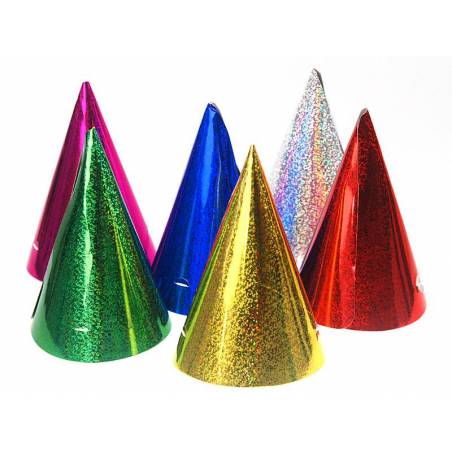 Chapeaux de fête holographiques mélange 10cm 