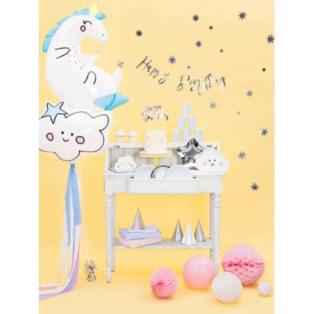 Chapeaux de fête holographiques argent 10cm 