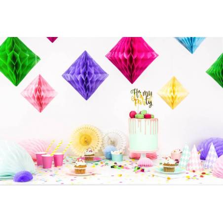 Diamant en nid d'abeille lilas 20cm 
