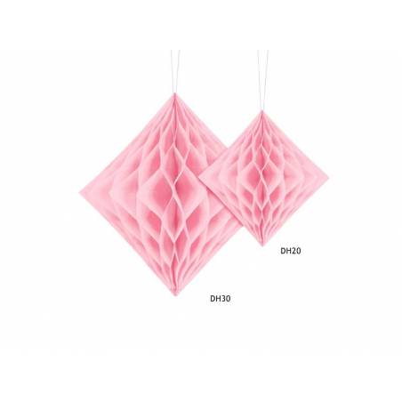 Diamant nid d'abeille rose clair 20cm 