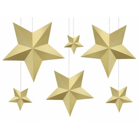 Étoiles de décoration or 