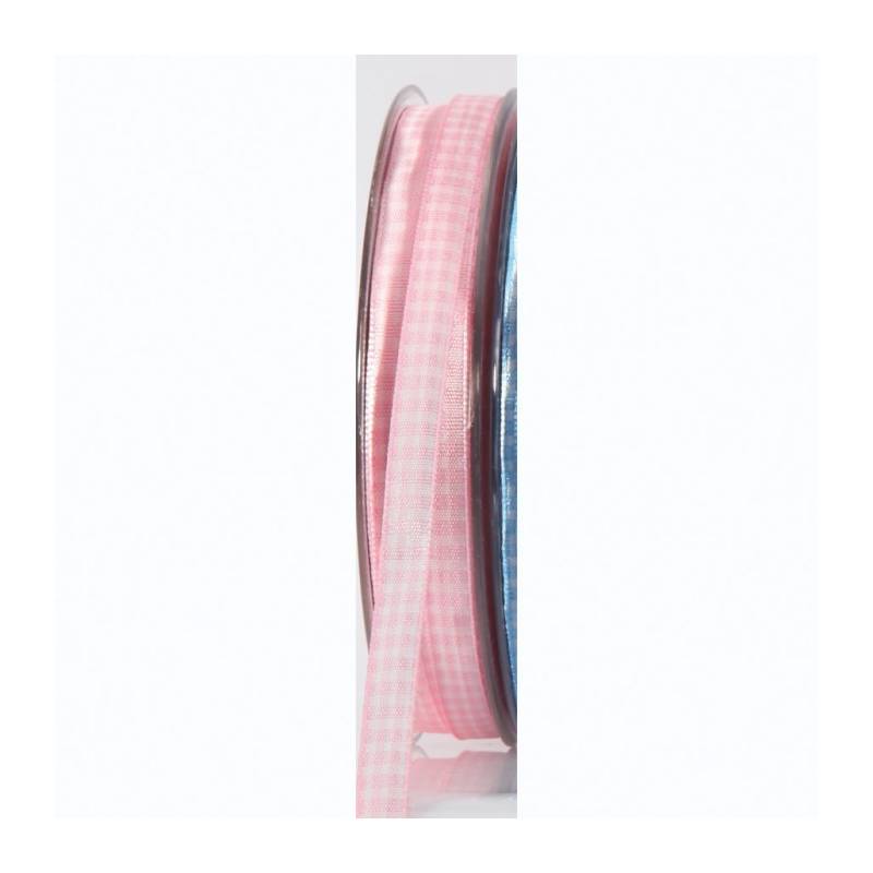 Ruban vichy 6 mm - Couleur rose Ruban vichy 6 mm - Couleur rose