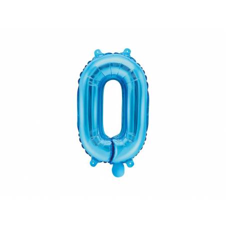 Ballon en aluminium numéro 0 35cm bleu 