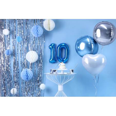 Ballon en aluminium numéro 0 35cm bleu 