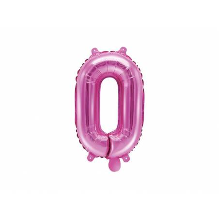 Foil Ballons Number 0 35cm rose foncé 