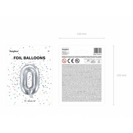 Foil Ballons Number 0 35cm silver 