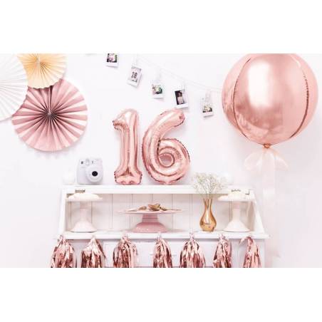 Ballon Feuille numéro 1 35cm or rose 