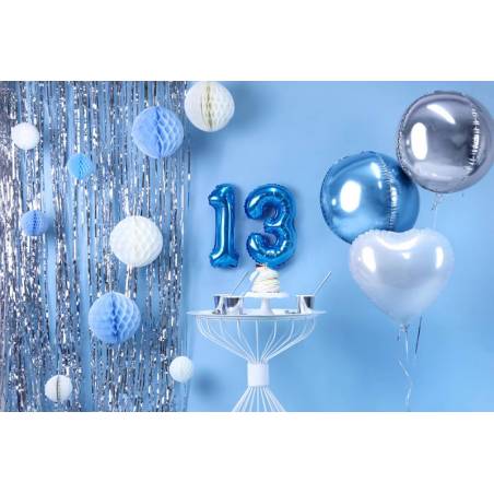 Ballon en aluminium numéro 3 35cm bleu 