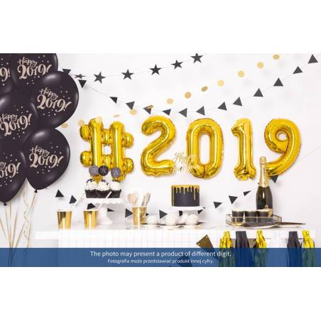 Ballon en aluminium numéro 4 35cm doré 