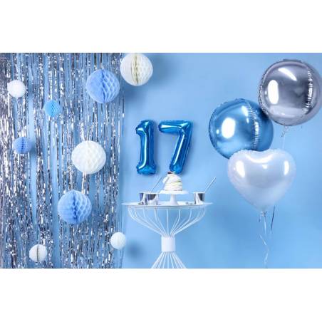 Ballon en aluminium numéro 7 35cm bleu 
