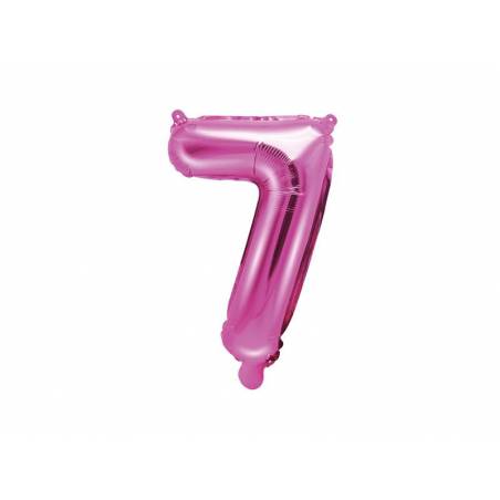 Foil Ballons Number 7 35cm rose foncé 