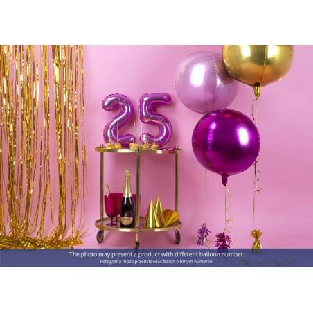 Foil Ballons Number 7 35cm rose foncé 