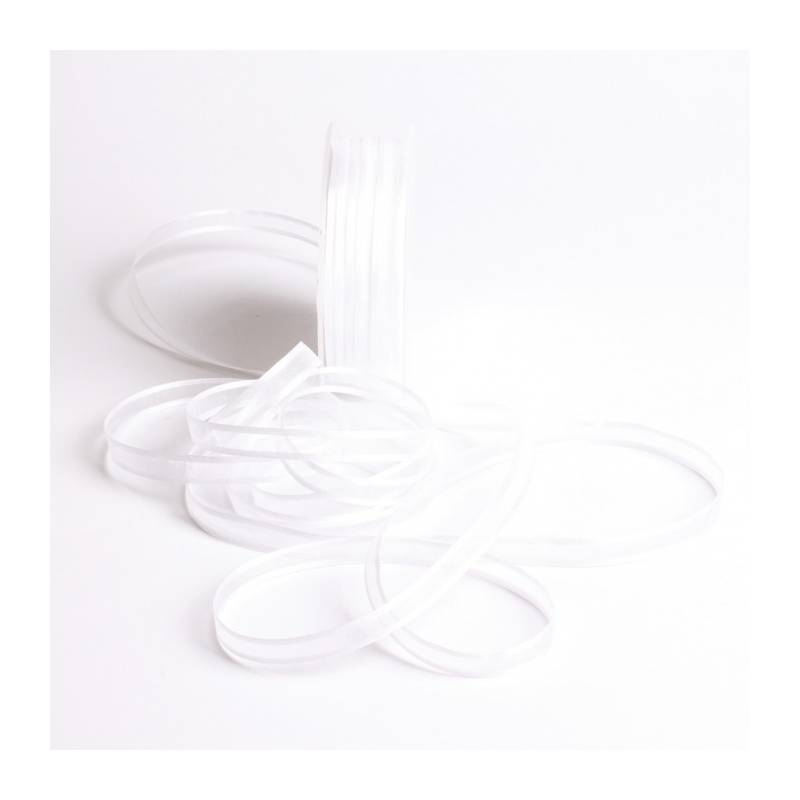 Ruban voile bord satin 10 mm - Couleur blanc Ruban voile bord satin 10 mm - Couleur blanc
