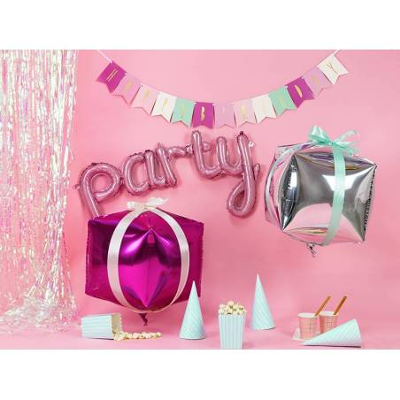 Foil Ballons Cubic 35x35x35cm rose foncé 