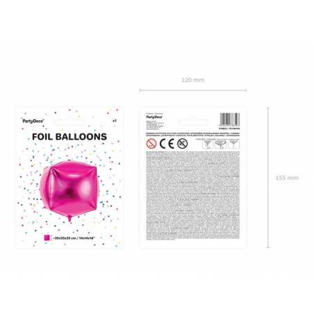 Foil Ballons Cubic 35x35x35cm rose foncé 
