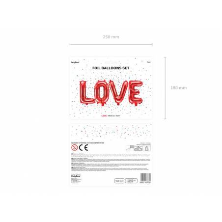 Foil Ballons Love 140x35cm rouge 