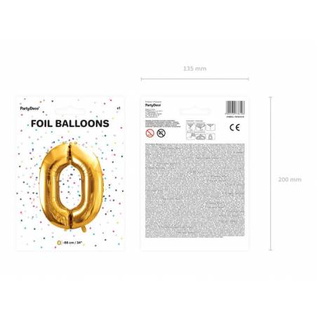 Ballon en aluminium numéro 0 86cm or 