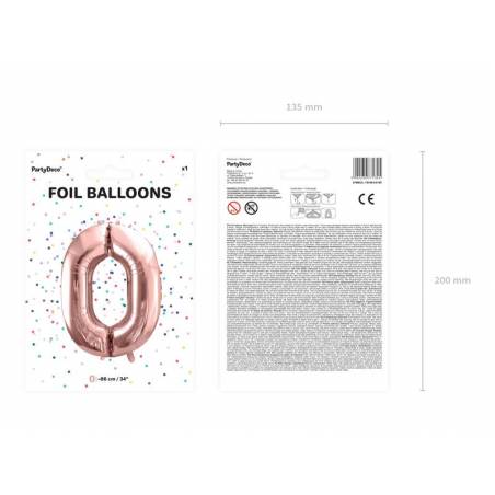 Ballon Feuille numéro 0 86cm or rose 