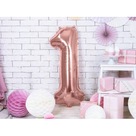 Foil Ballons Number 1 86cm or rose 