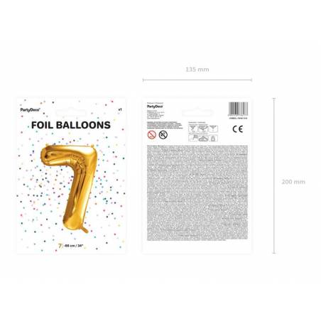 Ballon en aluminium numéro 7 86cm doré 