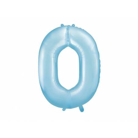 Foil Ballons Number 0 86cm bleu clair 