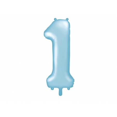 Foil Ballons Number 1 86cm bleu clair 