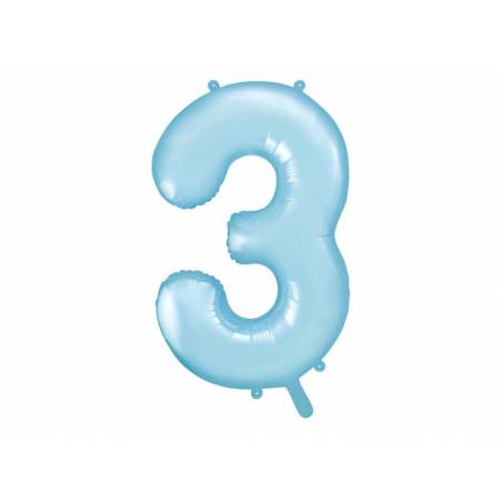 Foil Ballons Number 3 86cm bleu clair 