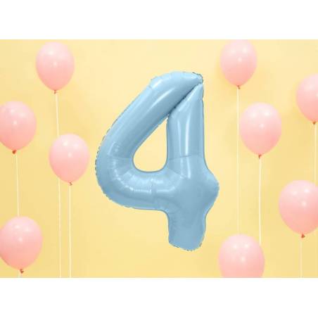 Foil Ballons Number 4 86cm bleu clair 
