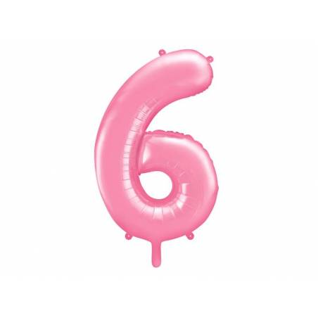 Ballon d'aluminium numéro 6 86cm rose 