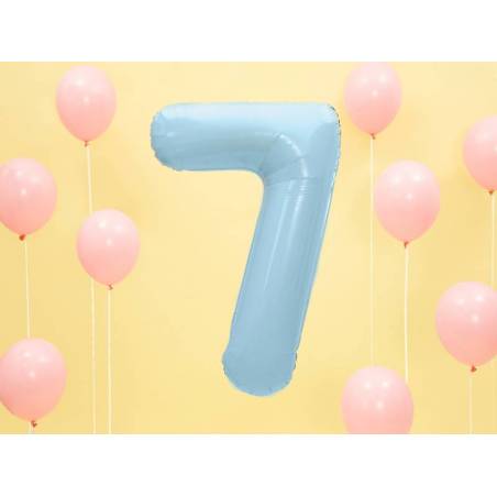 Foil Ballons Number 7 86cm bleu clair 