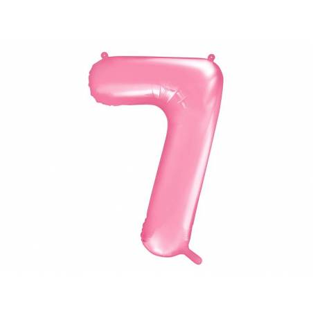 Ballon d'aluminium numéro 7 86cm rose 