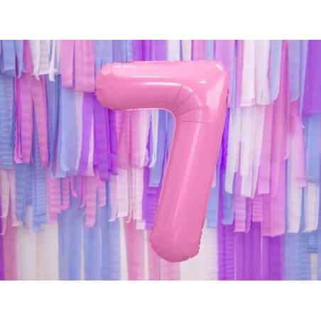 Ballon d'aluminium numéro 7 86cm rose 