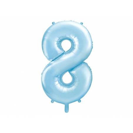 Foil Ballons Number 8 86cm bleu clair 