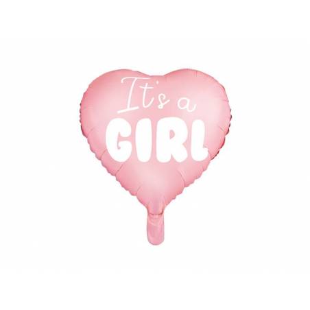 Foil Ballons Heart - C'est une fille 45cm rose pâle 