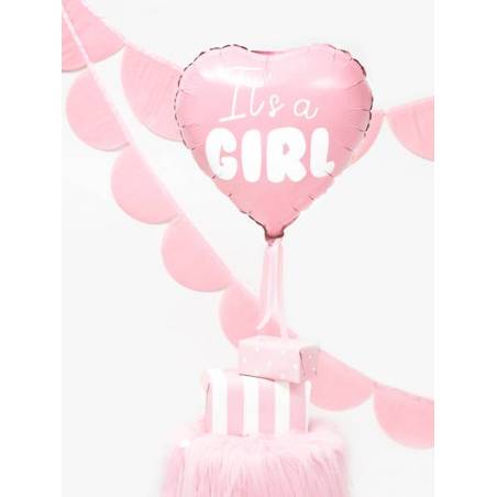 Foil Ballons Heart - C'est une fille 45cm rose pâle 