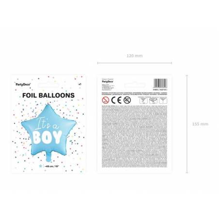 Foil Ballons Star - C'est un garçon 48cm bleu clair 