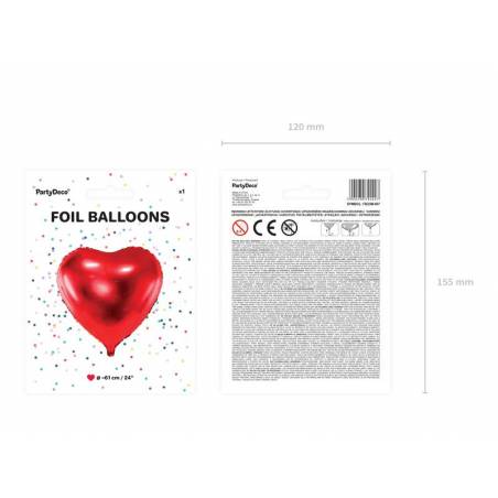 Foil Ballons Heart 61cm rouge 