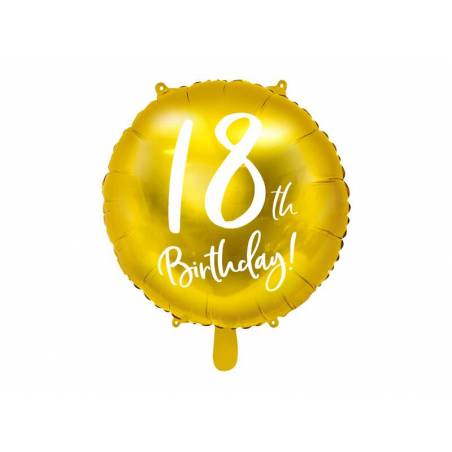 Ballon en aluminium 18e anniversaire or 45 cm 