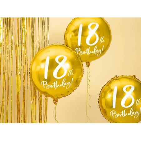 Ballon en aluminium 18e anniversaire or 45 cm 