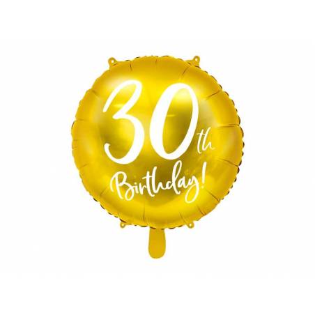 Ballon en aluminium 30e anniversaire or 45 cm 