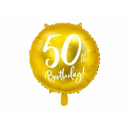 Ballon en aluminium 50e anniversaire or 45 cm 
