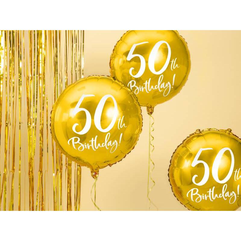 Ballon alu 50e anniversaire or 45 cm