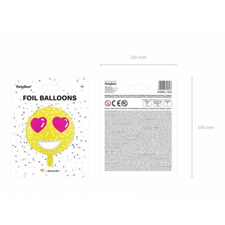 Ballon Alu Emoji - Amour 45cm 
