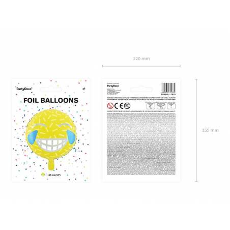 Emoji Ballon Feuille - Sourire 45cm 
