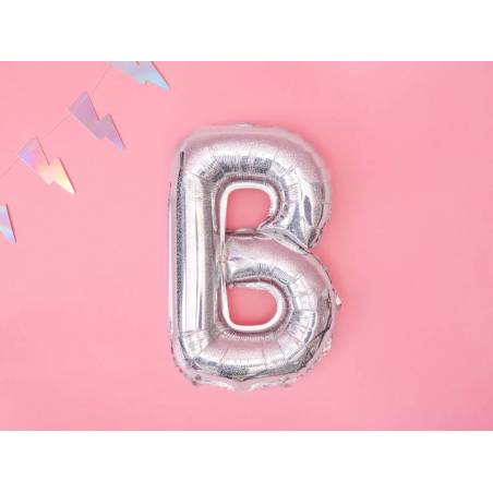 Ballon en aluminium lettre B 35cm holographique 