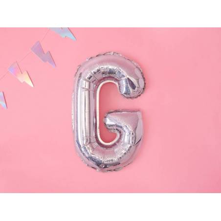 Ballon en aluminium lettre G 35cm holographique 