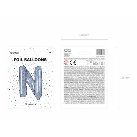 Lettre de ballon en aluminium N 35cm holographique 