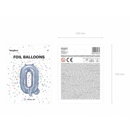 Ballon en aluminium lettre Q 35cm holographique 