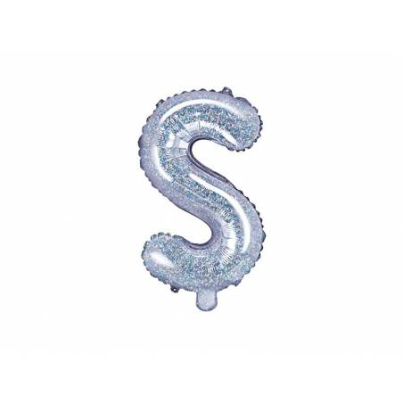 Ballon Feuille Lettre S 35cm holographique 
