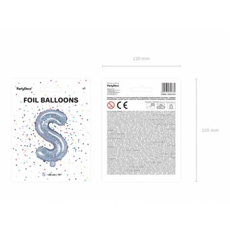 Ballon Feuille Lettre S 35cm holographique 